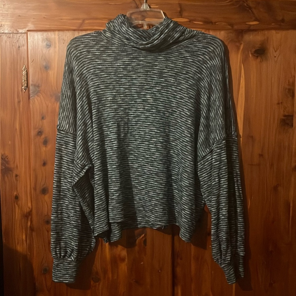 Striped turtleneck sweater